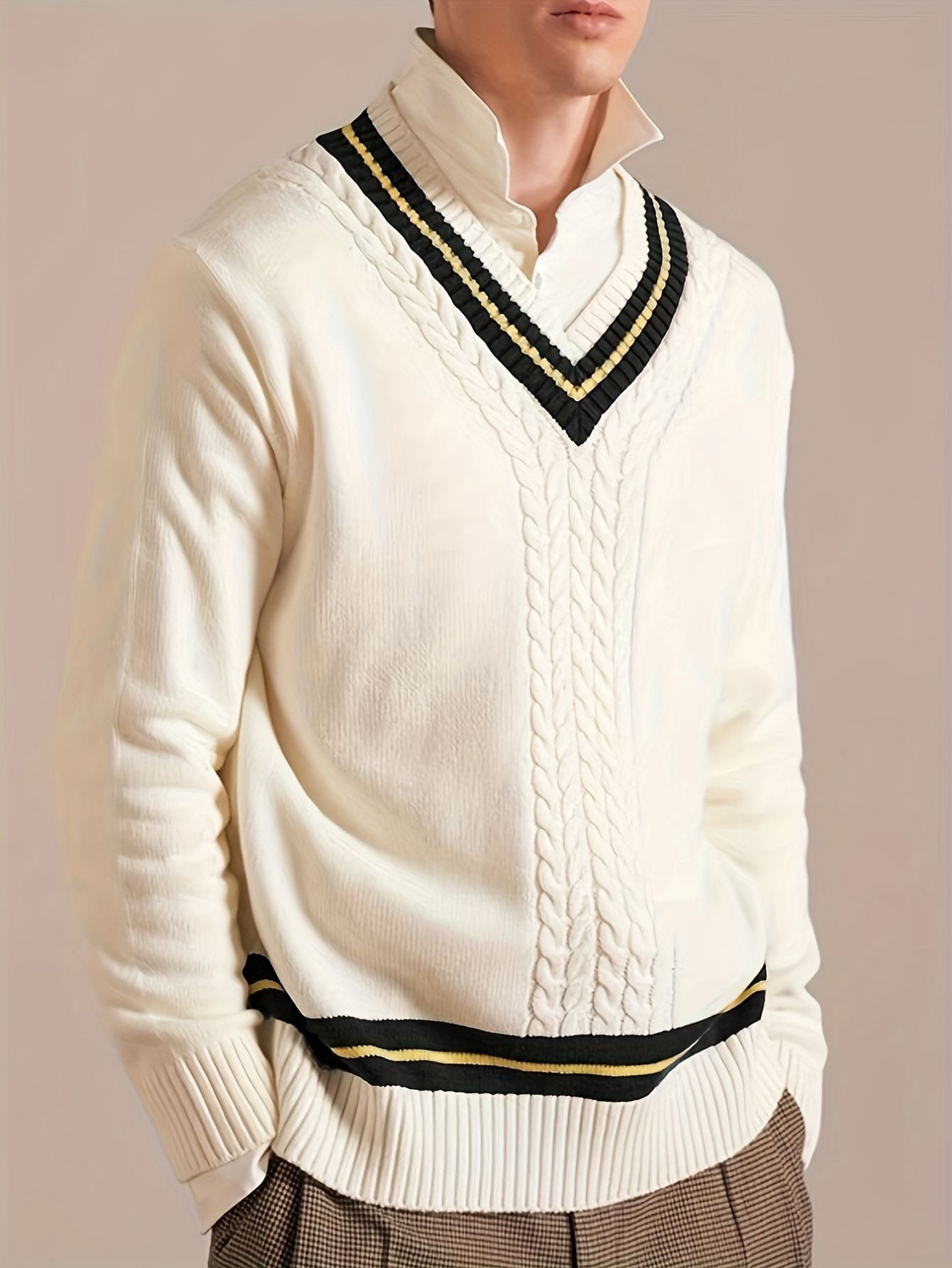 V-Neck Casual Knit Sweater