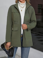 Olive Green Hooded Zip-Up Jacket