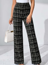 Black and White Tweed Pants-Pants-Darling Fashion-Black - White-S-Darling Fashion