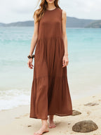 Solid Color Sleeveless Dress – Casual Style