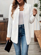 Solid Color Open Front Blazer