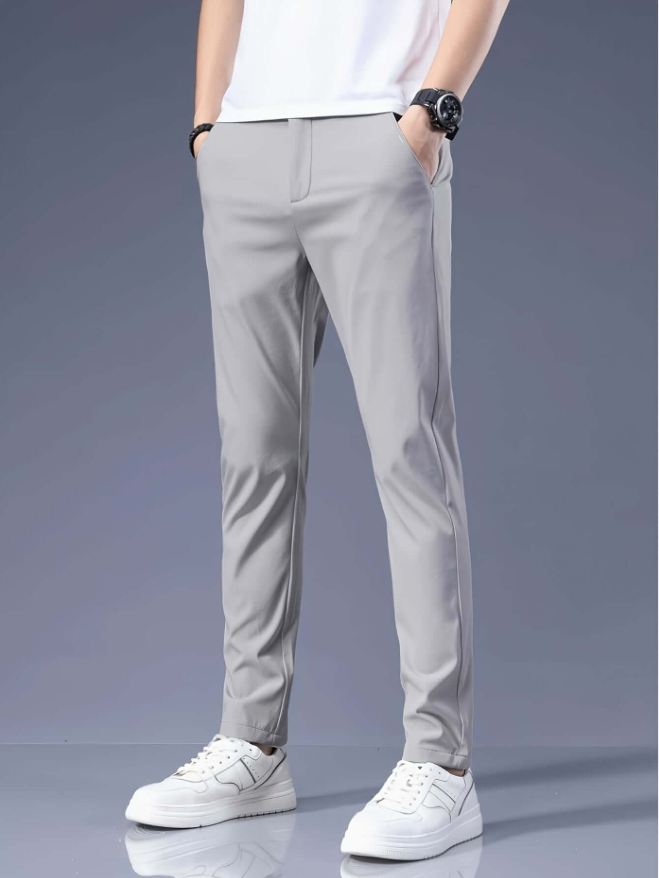 Men's Lightweight Casual Pants-Pants-Darling Fashion-Light Gray-28-Darling Fashion