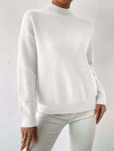 Women's Turtleneck Sweater-Sweaters-Darling Fashion-White-S-Darling Fashion