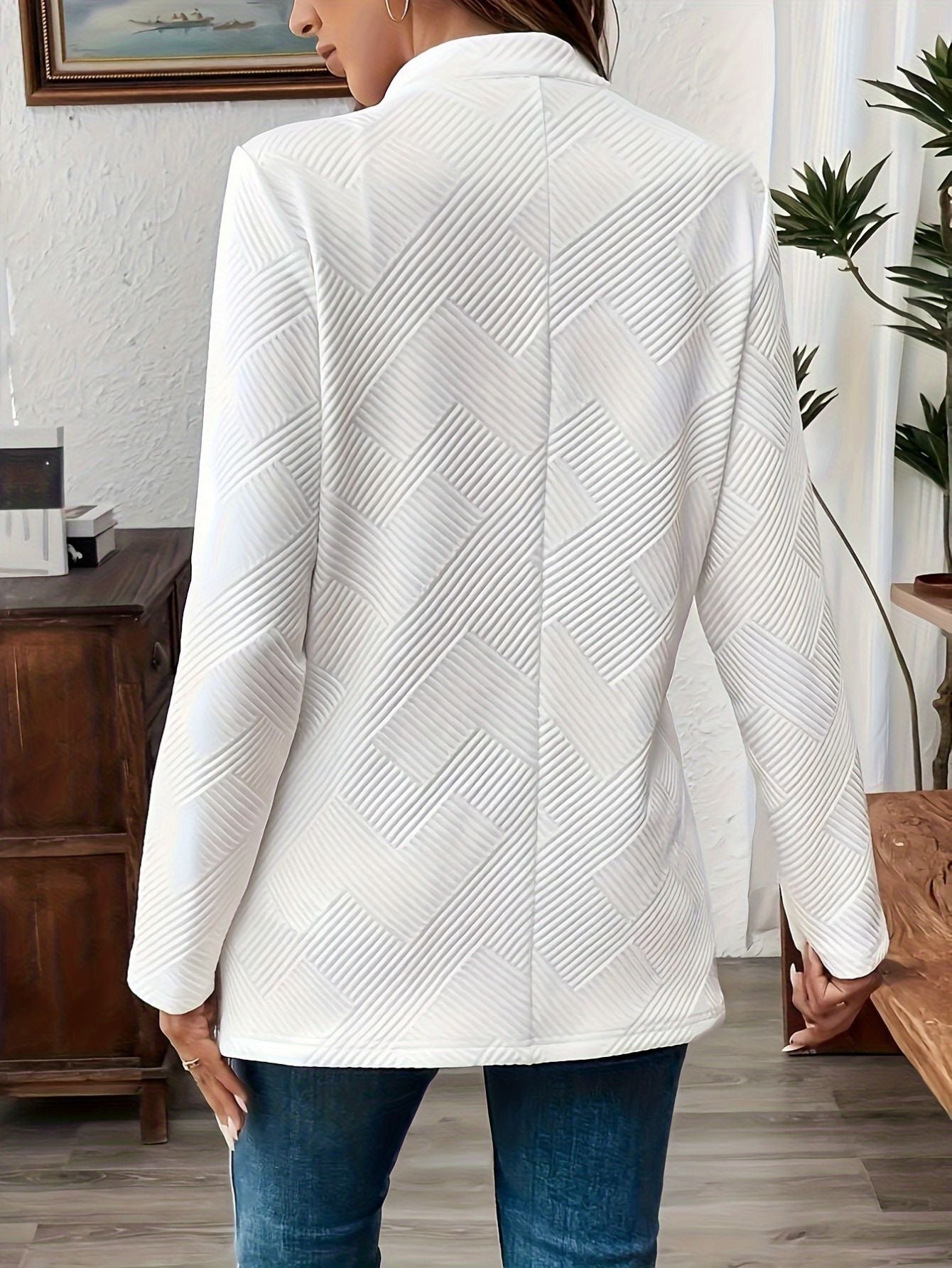 Solid Color Open Front Blazer