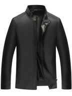 Men's Stand Collar Leather Jacket
