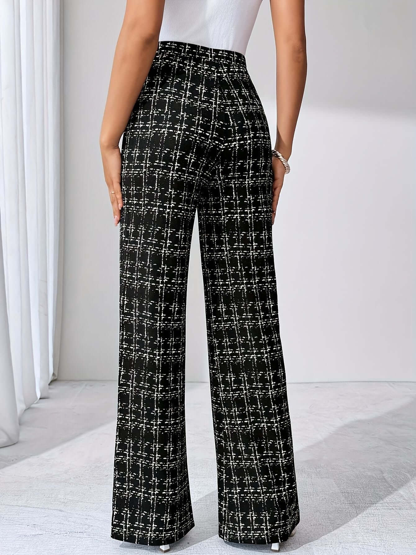 Black and White Tweed Pants-Pants-Darling Fashion-Darling Fashion