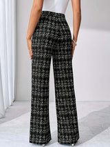 Black and White Tweed Pants-Pants-Darling Fashion-Darling Fashion