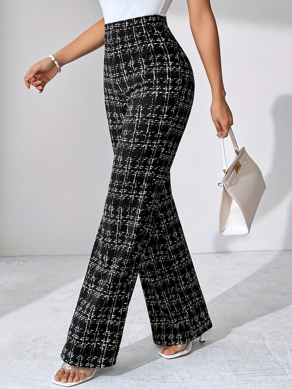 Black and White Tweed Pants