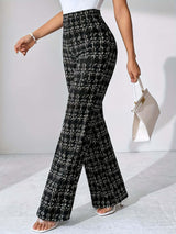 Black and White Tweed Pants-Pants-Darling Fashion-Darling Fashion
