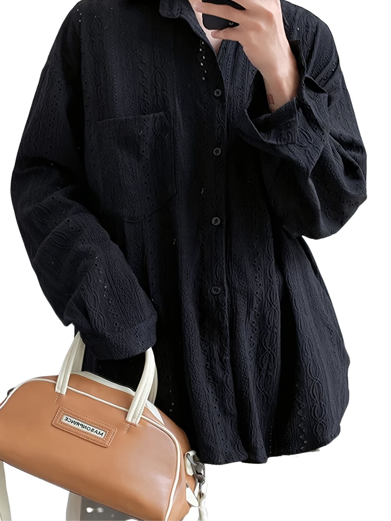 Men's Semi-Sheer Knit Blouse