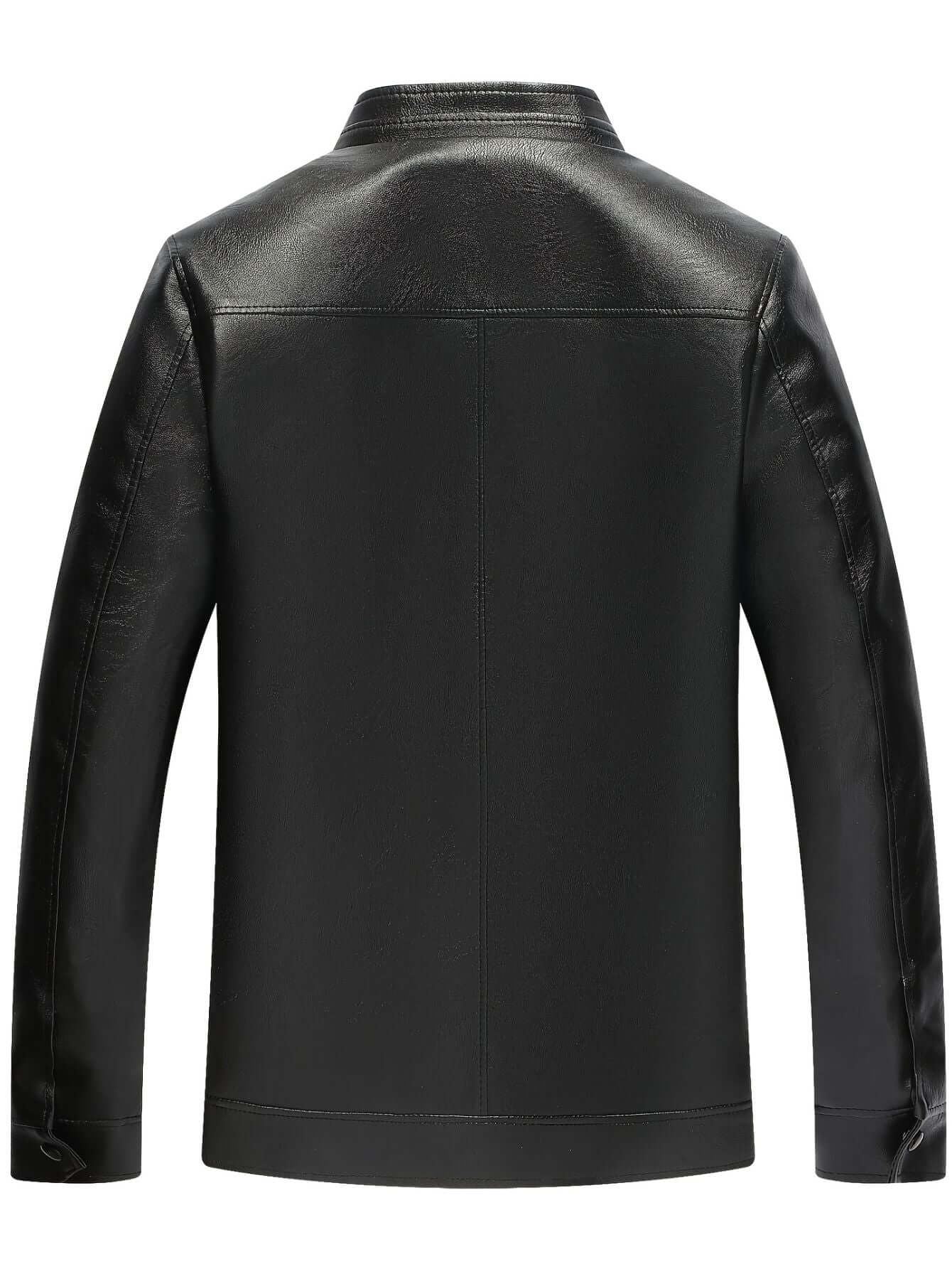 Men's Stand Collar Leather Jacket-Jackets-Darling Fashion-Darling Fashion