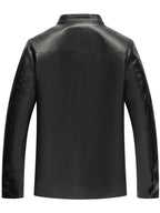 Men's Stand Collar Leather Jacket