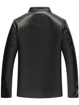 Men's Stand Collar Leather Jacket-Jackets-Darling Fashion-Darling Fashion