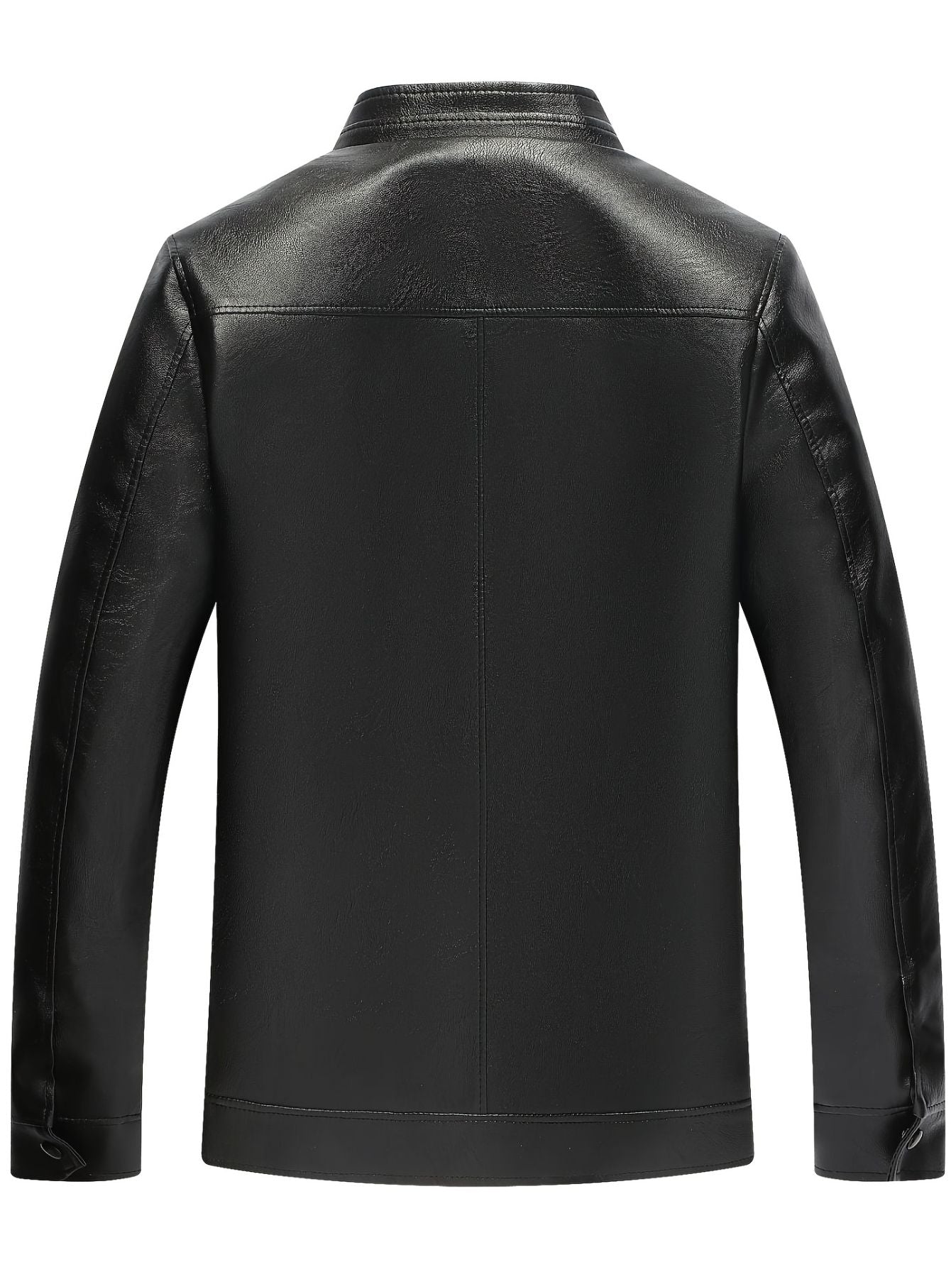 Men's Stand Collar Leather Jacket