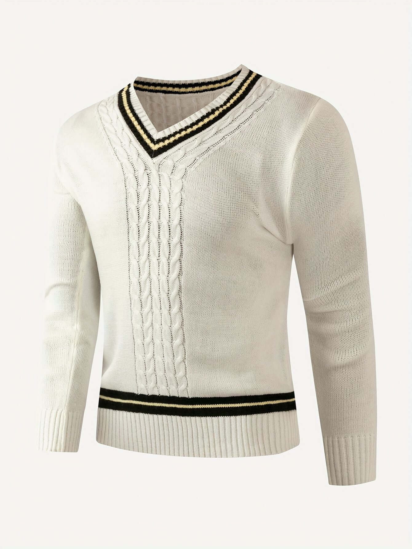 V-Neck Casual Knit Sweater-Sweaters-Darling Fashion-Darling Fashion