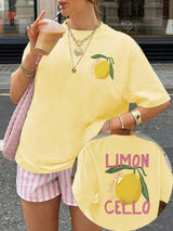 Lemon Graphic T-Shirt – Loose Fit Summer Top-T-Shirts-Darling Fashion-Darling Fashion