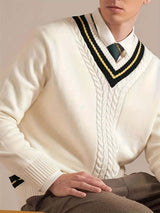 V-Neck Casual Knit Sweater-Sweaters-Darling Fashion-Darling Fashion