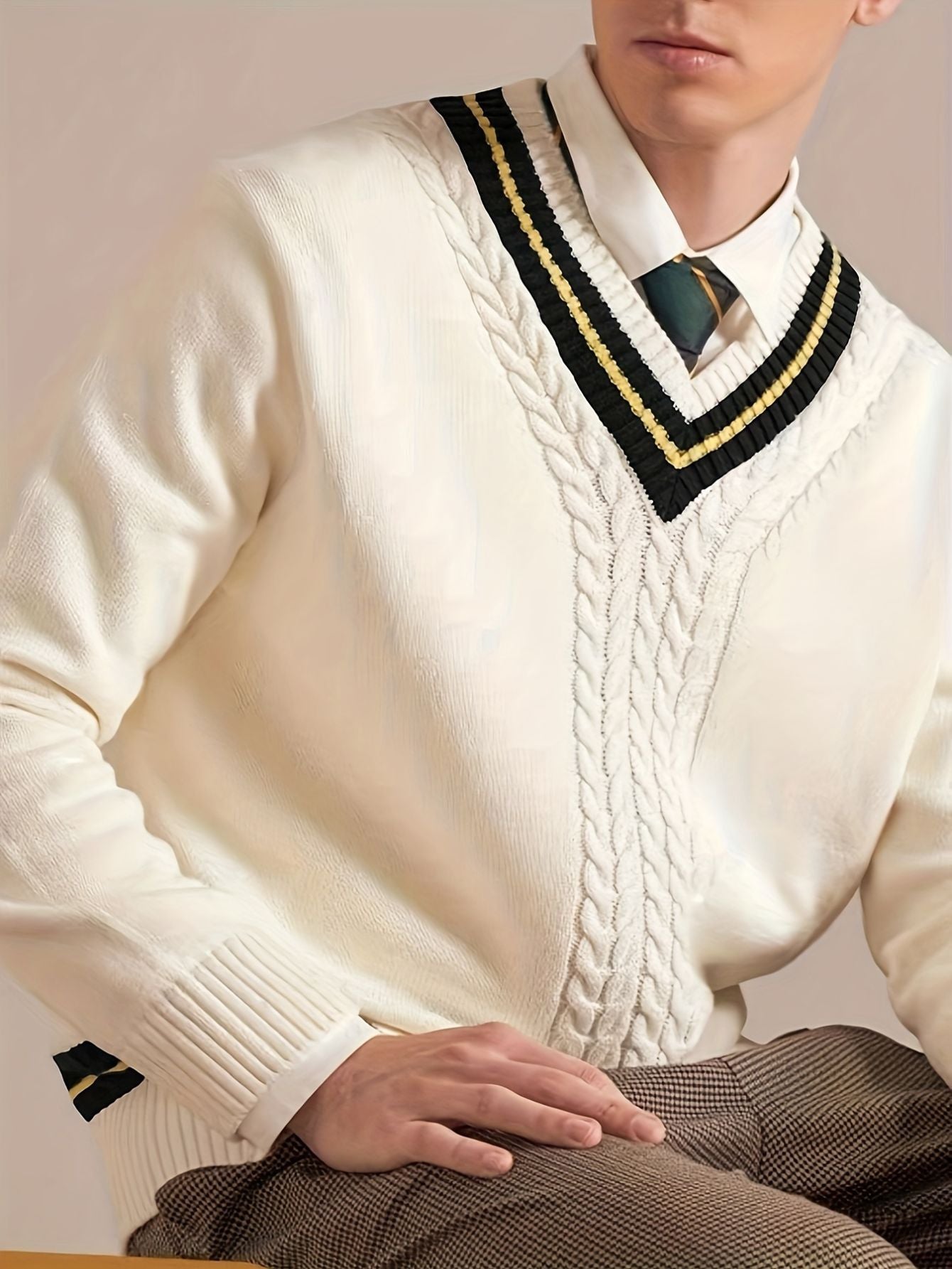V-Neck Casual Knit Sweater