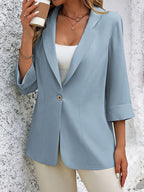 Light Blue Blazer – Single-Button Lapel