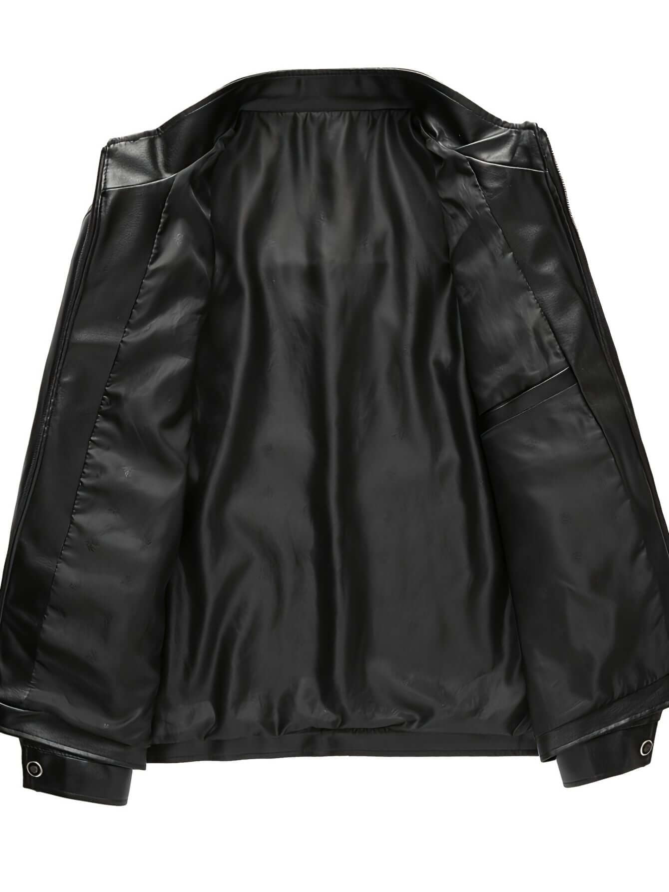 Men's Stand Collar Leather Jacket-Jackets-Darling Fashion-Darling Fashion