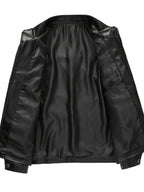 Men's Stand Collar Leather Jacket