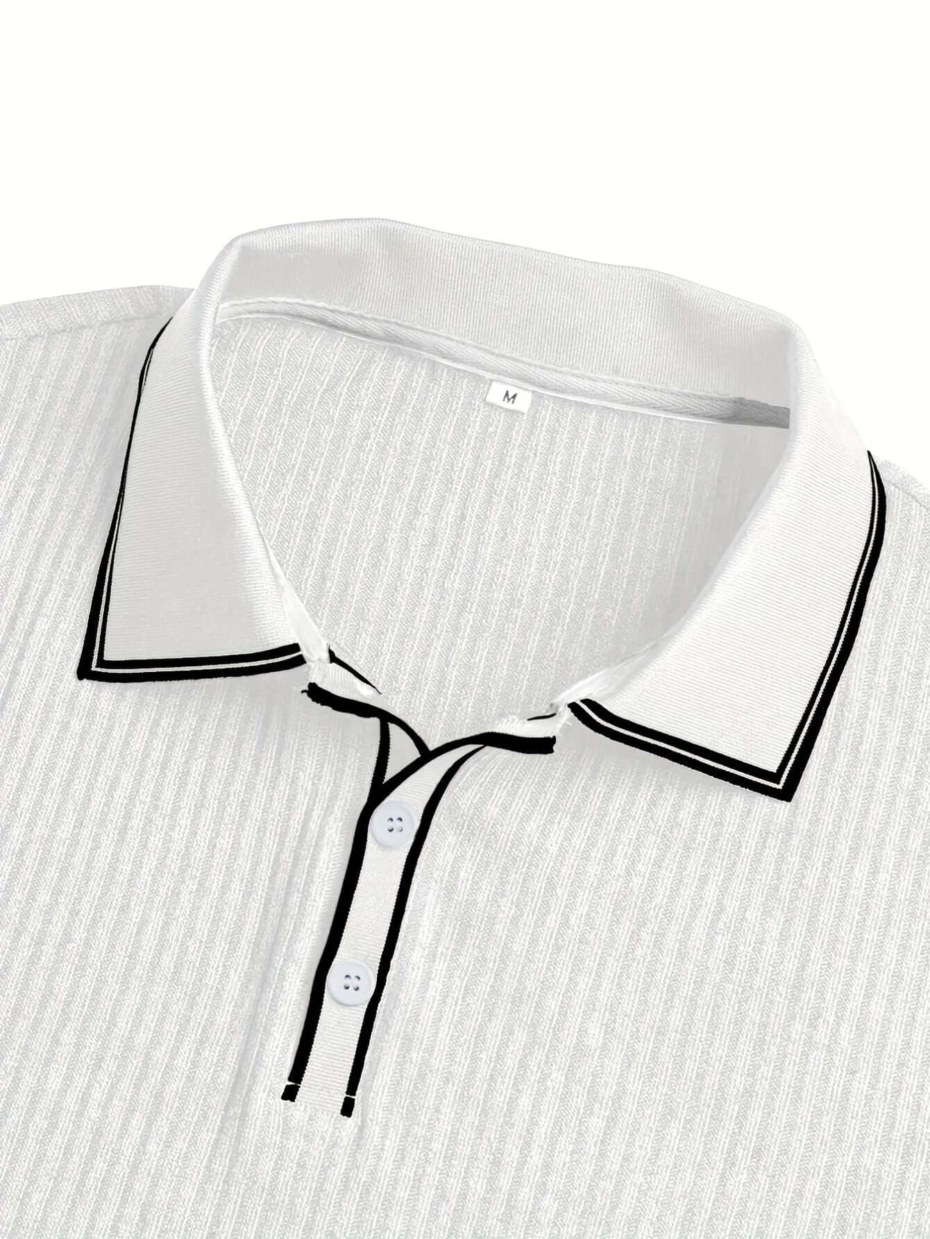 Men's Color Block Polo Shirt-T-Shirts-Darling Fashion-Darling Fashion
