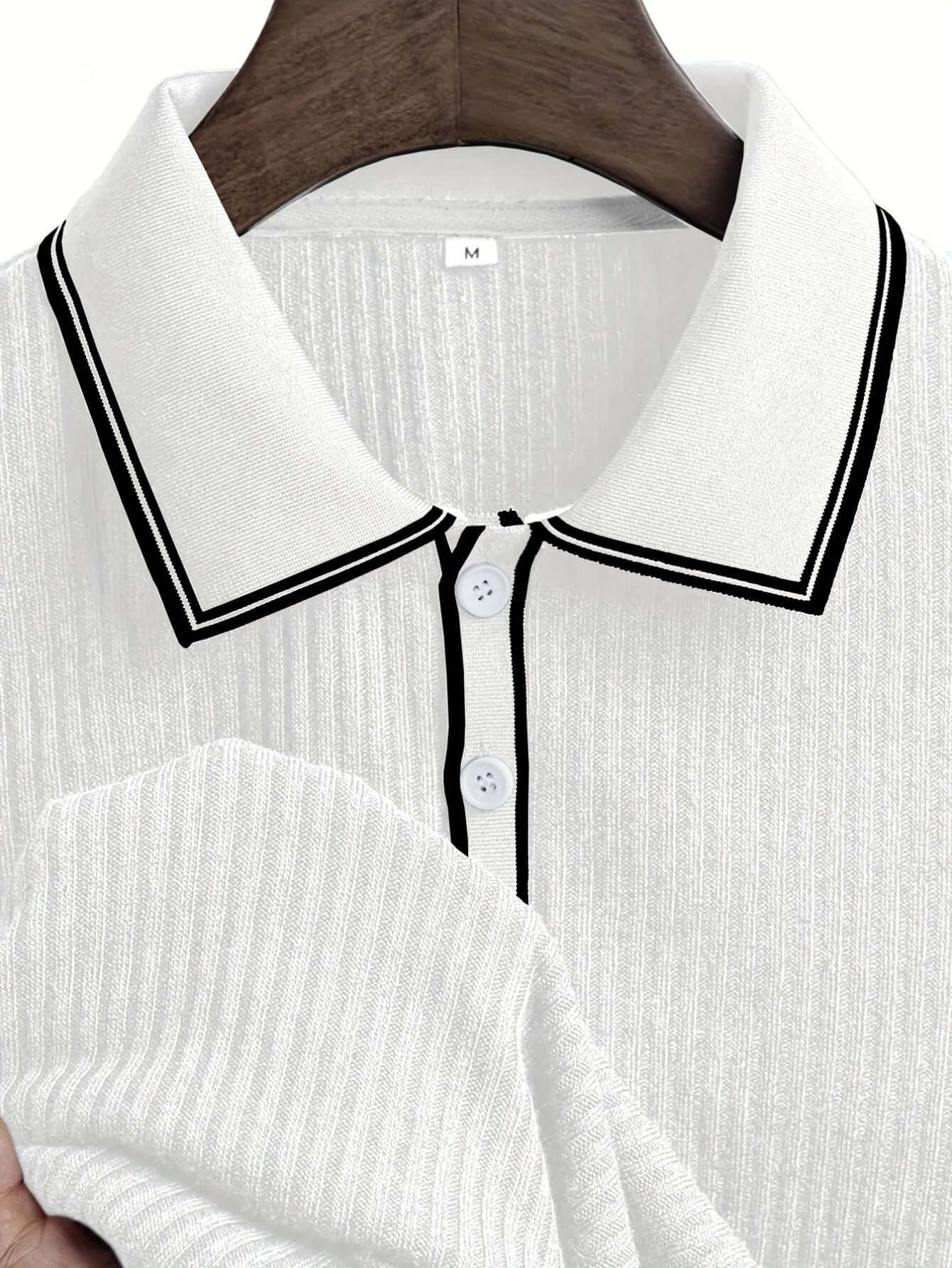 Men's Color Block Polo Shirt-T-Shirts-Darling Fashion-Darling Fashion
