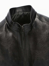 Men's Stand Collar Leather Jacket-Jackets-Darling Fashion-Darling Fashion
