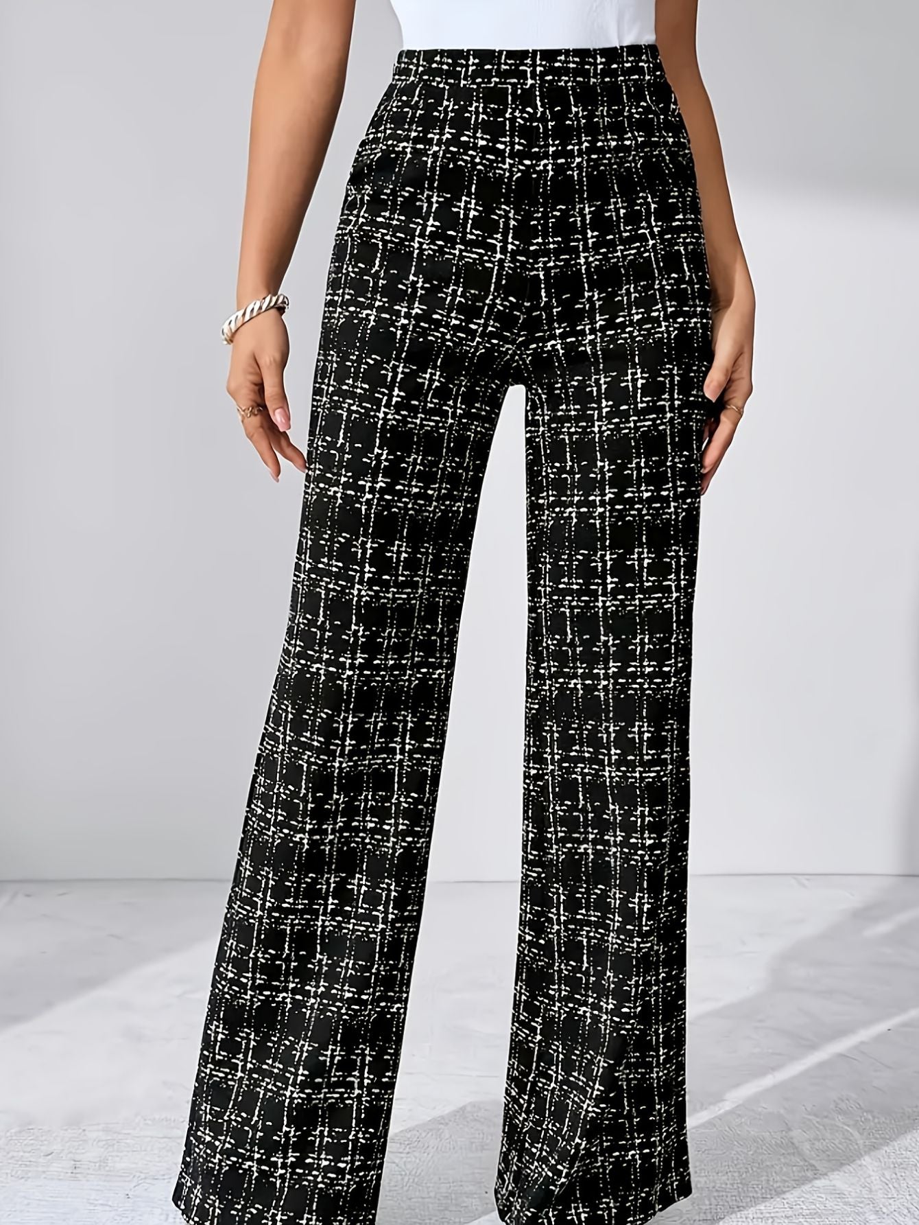 Black and White Tweed Pants
