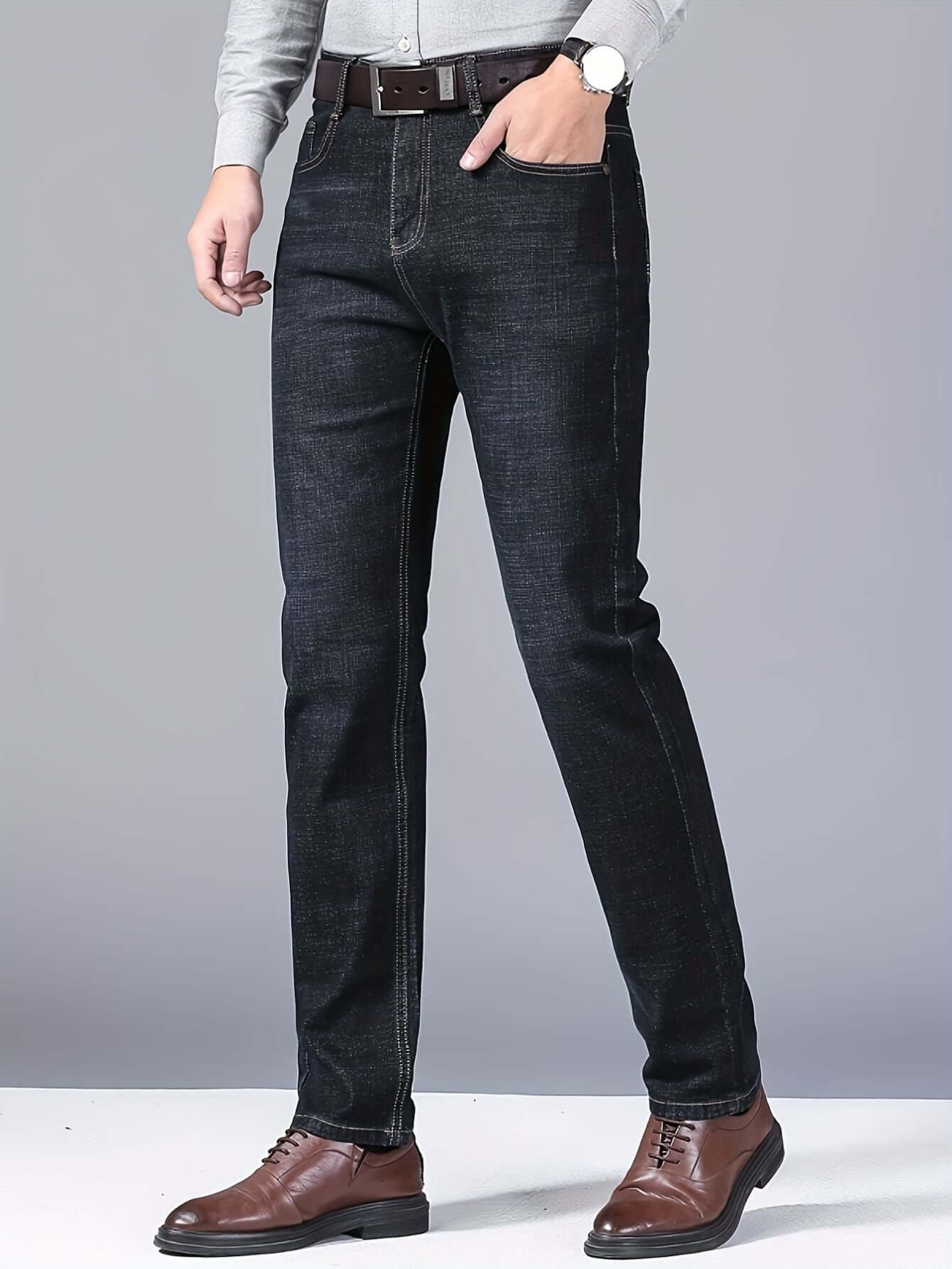 Men's Slim Fit Stretch Jeans-Pants-Darling Fashion-Black-29-Darling Fashion