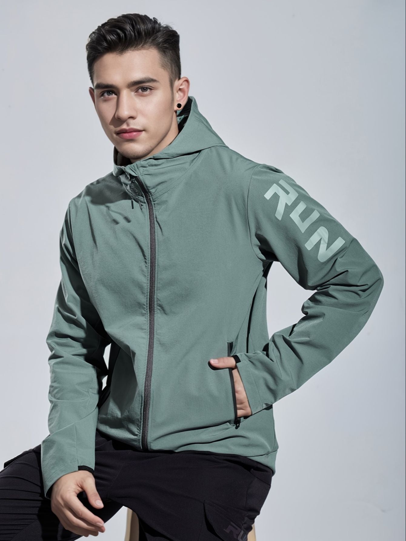 Men's Breathable Hooded Running Jacket