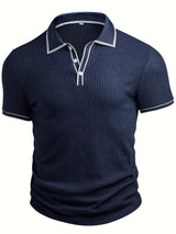 Men's Color Block Polo Shirt-T-Shirts-Darling Fashion-Navy-S-Darling Fashion