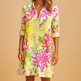Women’s boho summer dress with v-neckline, breathable fabric, and relaxed fit – perfect for beach days, brunch, or casual summer wear.