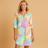 Women’s boho summer dress with v-neckline, breathable fabric, and relaxed fit – perfect for beach days, brunch, or casual summer wear.