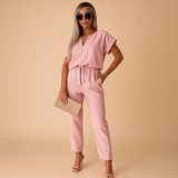 Chic tailored jumpsuit for women | Serena-Jumpsuits-Darling Fashion-Pink-XS-Darling Fashion