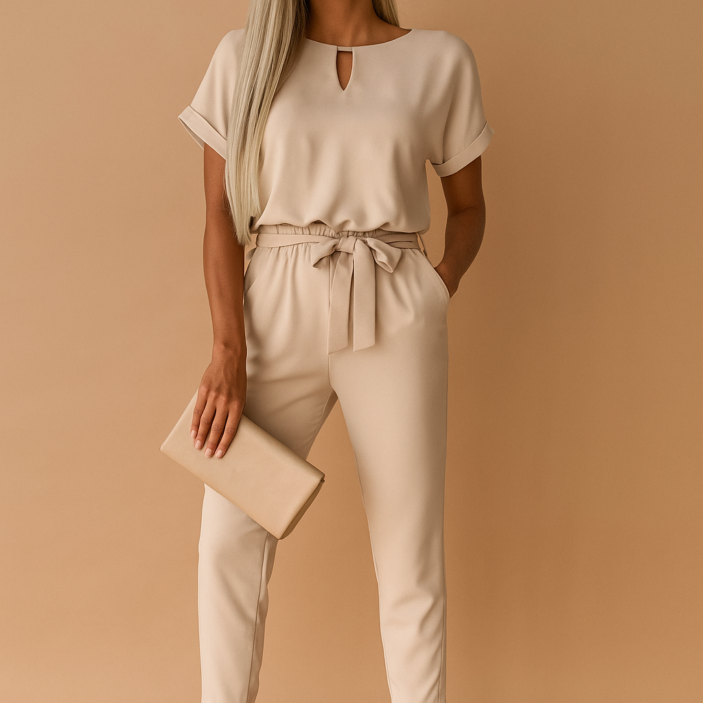 Chic tailored jumpsuit for women | Serena-Jumpsuits-Darling Fashion-Khaki-XS-Darling Fashion