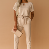 Chic tailored jumpsuit for women | Serena-Jumpsuits-Darling Fashion-Khaki-XS-Darling Fashion