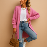 Women’s classic knitted cardigan with relaxed fit, open front, and soft breathable fabric. Perfect for layering, office wear, or casual looks.