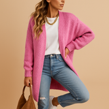 Women’s classic knitted cardigan with relaxed fit, open front, and soft breathable fabric. Perfect for layering, office wear, or casual looks.