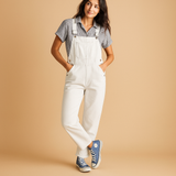 Denim dungarees for women with adjustable straps | Hannah-Jumpsuits-Darling Fashion-White-XS-Darling Fashion