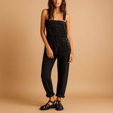 Denim dungarees for women with adjustable straps | Hannah-Jumpsuits-Darling Fashion-Black-XS-Darling Fashion
