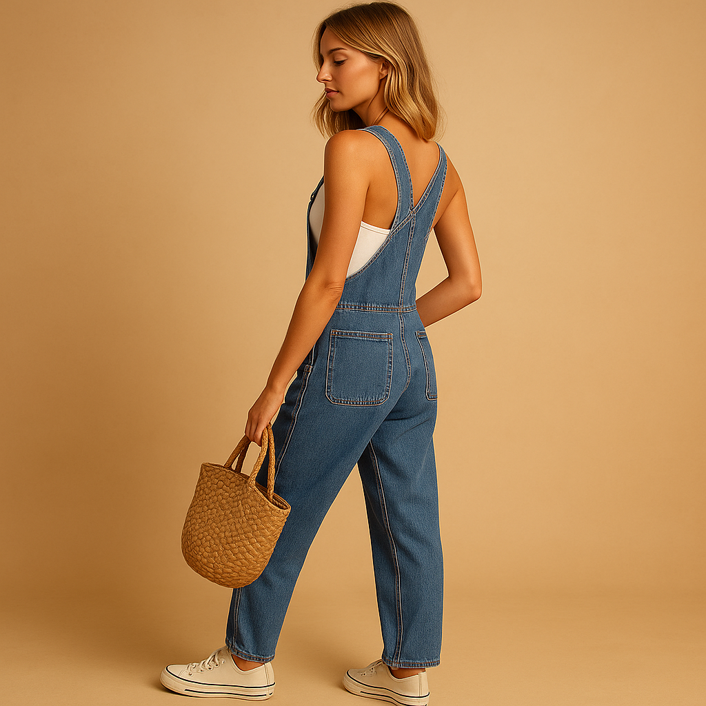 Denim dungarees for women with adjustable straps | Hannah-Jumpsuits-Darling Fashion-Darling Fashion