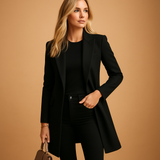 Double-breasted trench coat for women | Abigail-Jackets-Darling Fashion-Black-XS-Darling Fashion