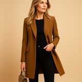 Double-breasted trench coat for women | Abigail-Jackets-Darling Fashion-Brown-XS-Darling Fashion