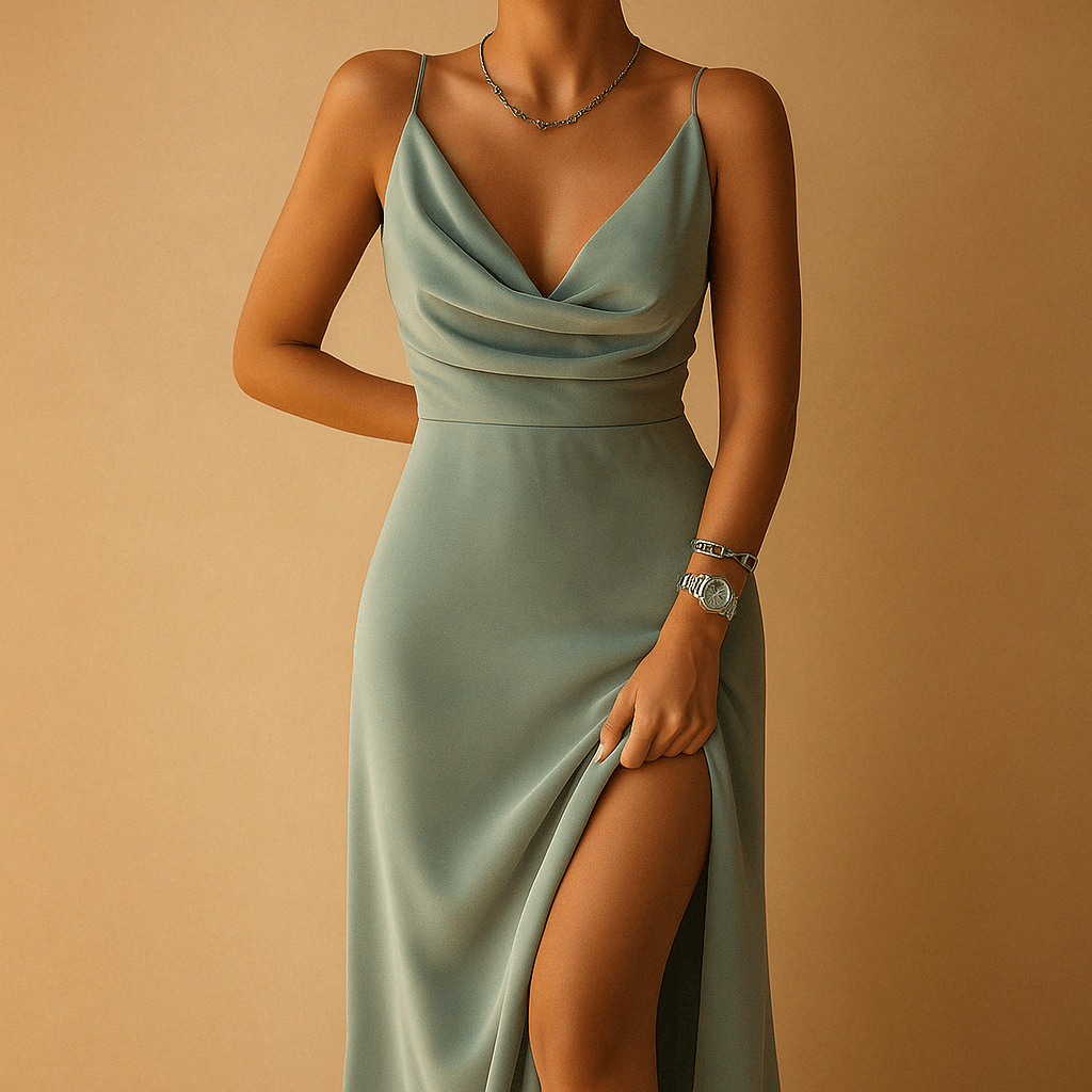 Elegant flowing maxi dress for women | Isabella-Dresses-Darling Fashion-Green-S-Darling Fashion