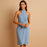 Elegant halter dress for women | Sophia-Dresses-Darling Fashion-Light Blue-S-Darling Fashion
