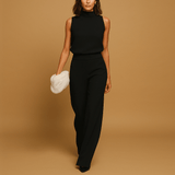 Elegant halter jumpsuit with wide legs for women | Selina-Jumpsuits-Darling Fashion-Black-S-Darling Fashion