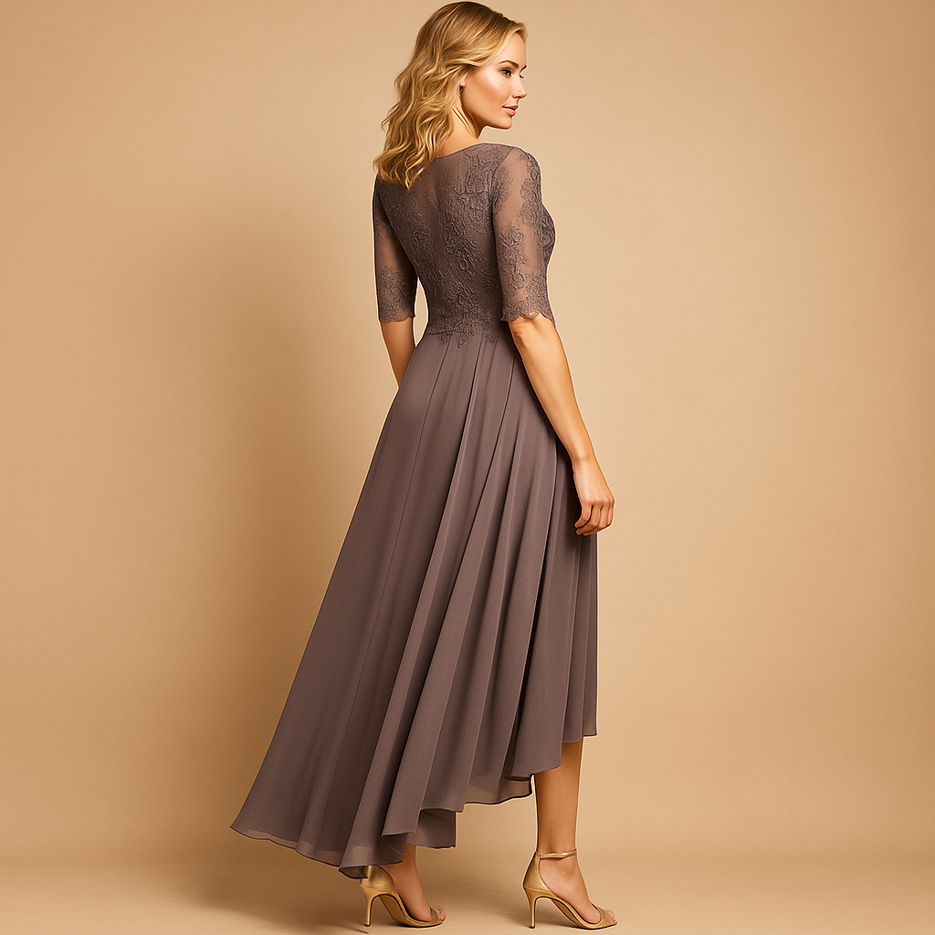 Women’s elegant lace party dress with flattering fit and refined lace details, perfect for weddings, galas, and festive occasions.