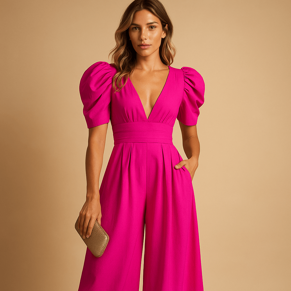 Elegant long jumpsuit for women | Mariana-Jumpsuits-Darling Fashion-Pink Red-XS-Darling Fashion