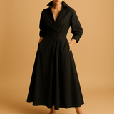 Elegant maxi dress with long sleeves for women | Sophia-Dresses-Darling Fashion-Black-S-Darling Fashion